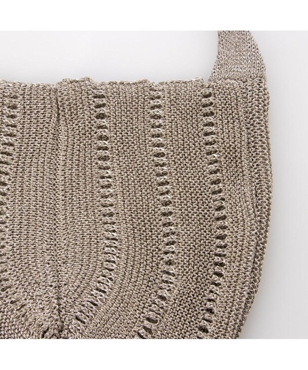 UNBILLION カシュカシュ cachecache / ラメ糸ラウンドセミショルダー シルバー