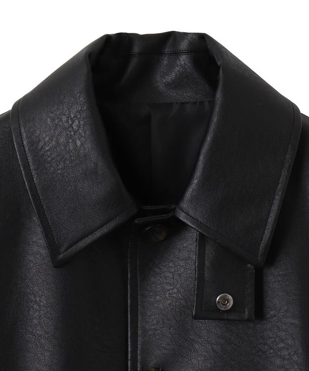 WEGO 【ユニセックス着用ITEM】シンセティックレザーカーコート ブラック