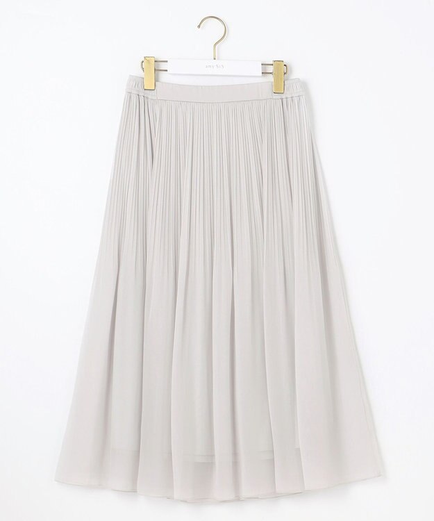 ANY SIS S 【洗える】シャイニープリーツ スカート ライトグレー