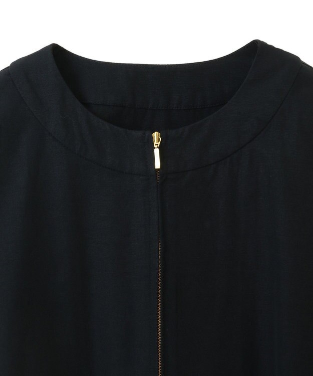 earth music&ecology 撥水ペプラムジップブルゾン Navy