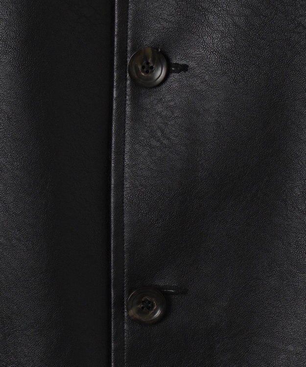 WEGO 【ユニセックス着用ITEM】シンセティックレザーカーコート ブラック