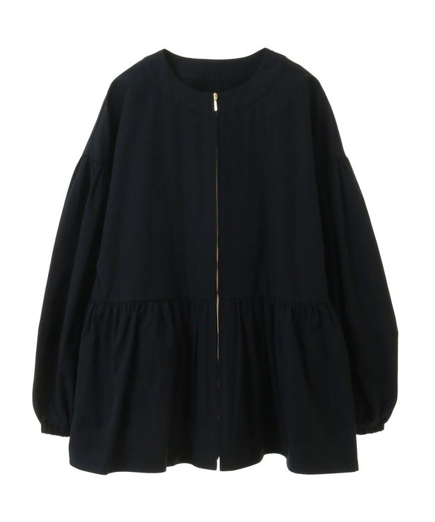 earth music&ecology 撥水ペプラムジップブルゾン Navy