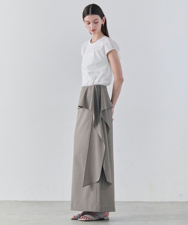 BEIGE， 【イージーケア・セットアップ対応】BATEAU / サイドディテール Iラインスカート Taupe