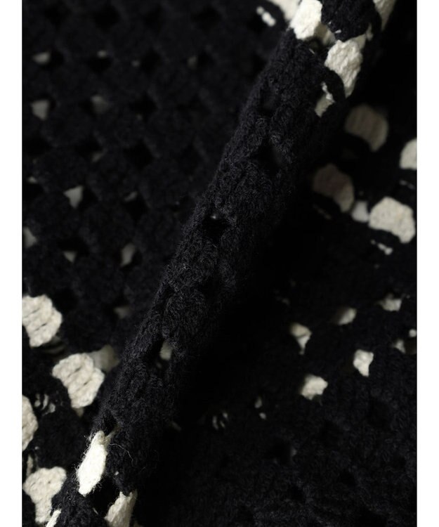 AMERICAN HOLIC クロシェ半袖カーディガン Black