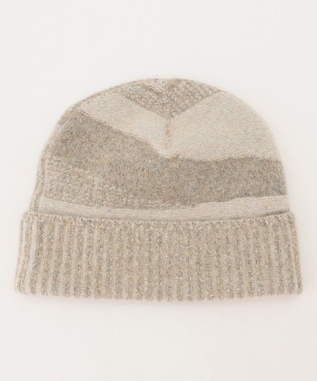 JOSEPH ABBOUD MOUNTAIN 【イタリア糸使用/軽量】ブークレーカモフラージュ ニット帽 ホワイト系2