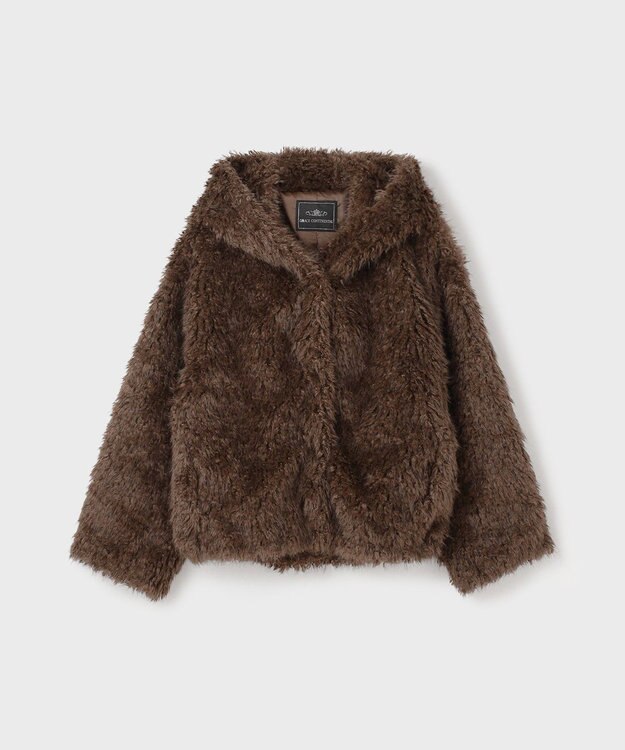 GRACE CONTINENTAL フェイクファーブルゾン ブラウン