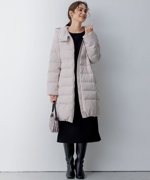 組曲 L ライトタフタロングダウン ベージュ系