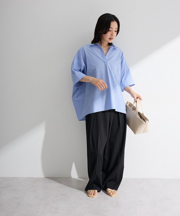 Green Parks ＵＶカットスキッパー半袖シャツ Stripe