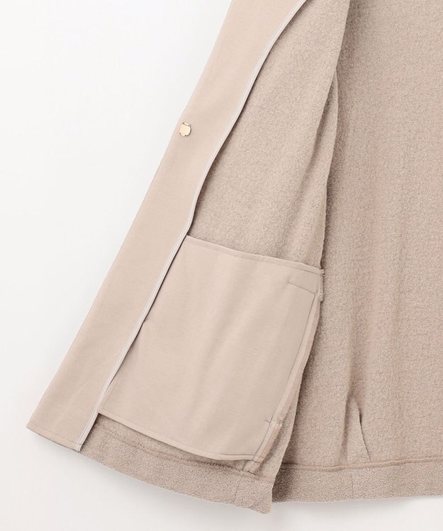 J.PRESS LADIES S ブークレー ノーカラーアウター ベージュ系