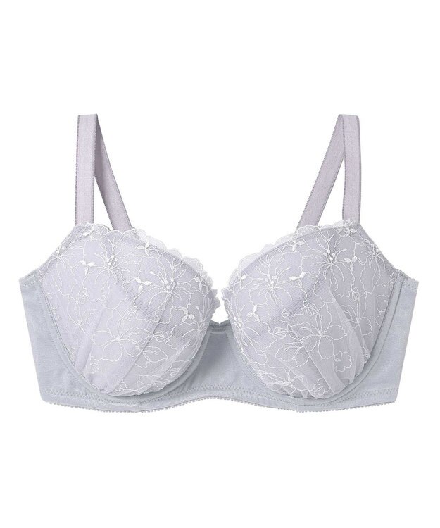 AMPHI ブラジャー グラマーさんにおすすめ 脇高設計 【しっかりささえてすっきり脇寄せブラ】 バストふっくら立体的 Gカップまで対応 アンダー95まで展開 BBJ302 アンフィ／ワコール ブルー