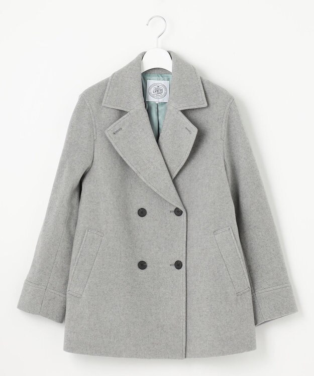 J.PRESS LADIES Jackal 140sソフトメルトン Pコート ライトグレー系