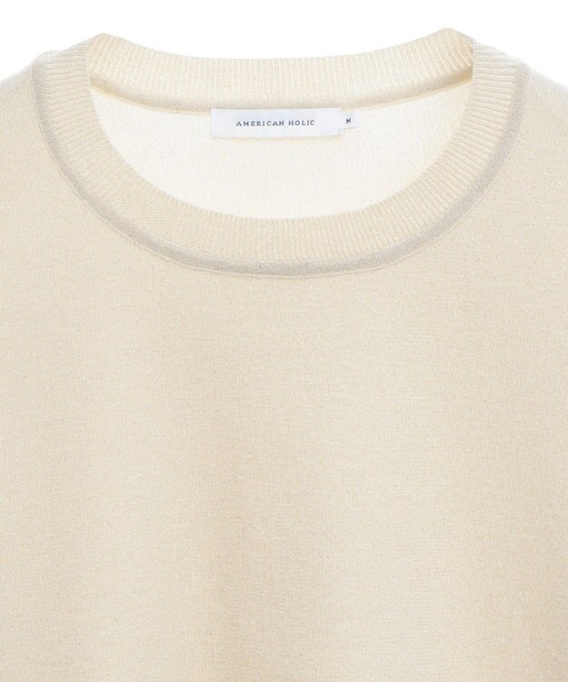 AMERICAN HOLIC ラメ入りクルーネックニットプルオーバー Ivory