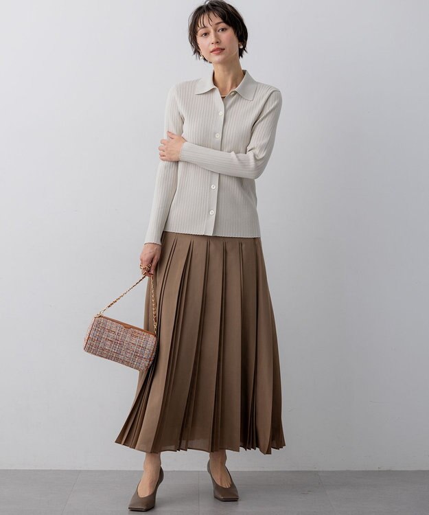 23区 GIOLICAツイード シリンダー ショルダーバッグ テラコッタミックス