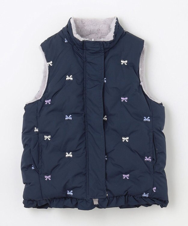 ANY KIDS 中綿リバーシブルベスト ネイビー