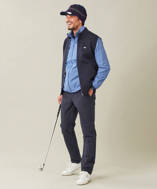 23区GOLF 【MEN】【ウォッシャブル】リバーシブル ニットベスト ネイビー系