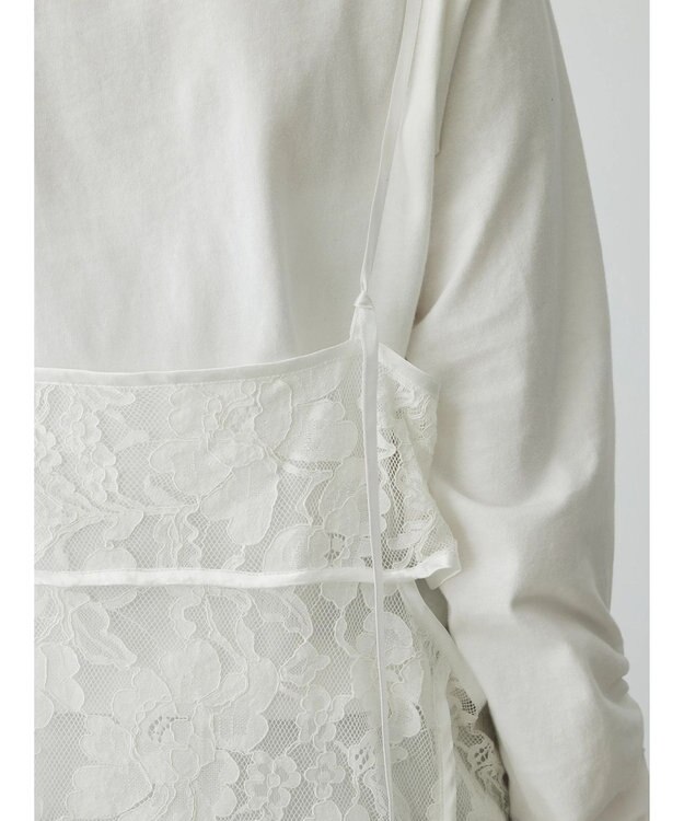 Green Parks AnriettMusee シャーリングスリーブＴシャツ＋レースキャミソールＳＥＴ Off White