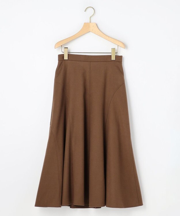 組曲 ツイル起毛フレア スカート カカオブラウン系