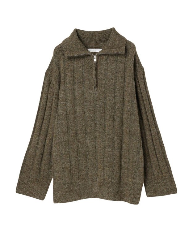 Green Parks ・Ｐｅｔｉｔ　Ｆｌｅｕｒ　ハーフＺＩＰニット Brown