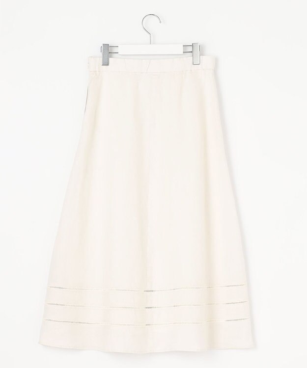 自由区 【XSサイズ～/洗える/セット可】エンブロイダリーリネン フレアスカート アイボリー系