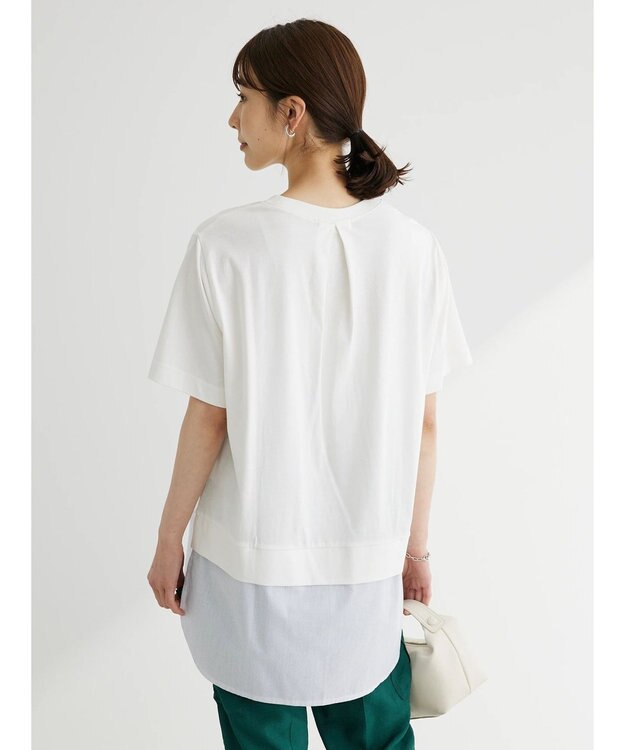 Green Parks 布帛レイヤー半袖チュニック Off White
