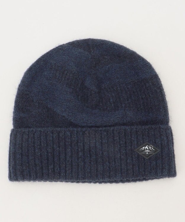 JOSEPH ABBOUD MOUNTAIN 【イタリア糸使用/軽量】ブークレーカモフラージュ ニット帽 ネイビー系2