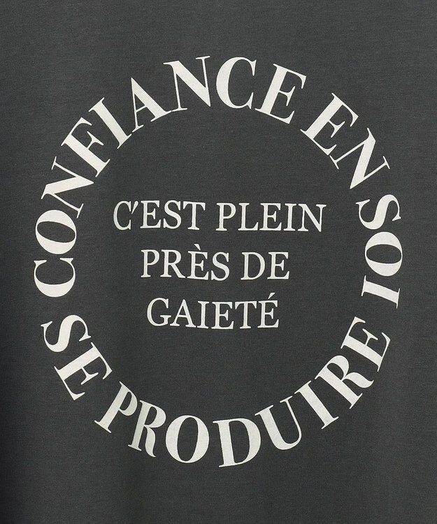 ANY フレンチスリーブロゴTシャツ チャコール