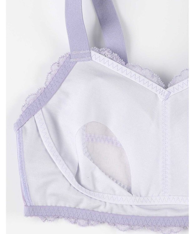 AMPHI ナイトブラ 眠っている間もバストをサポート 夜用ブラ 昼夜問わず使用可能 【ナイトアップブラ レーシィ】 ノンワイヤー ブラ ブラジャー LWF164 アンフィ／ワコール パープル