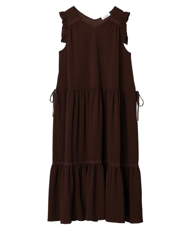 Green Parks ■ＥＳＣＡＲ　ドロストギャザーワンピース Black