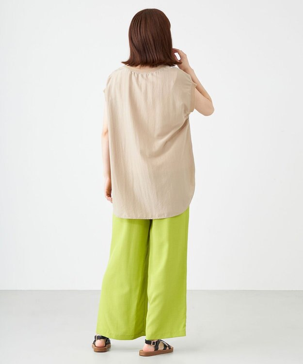 SHARE PARK LADIES ライトタッチ裾テールロゴTシャツ ベージュ系