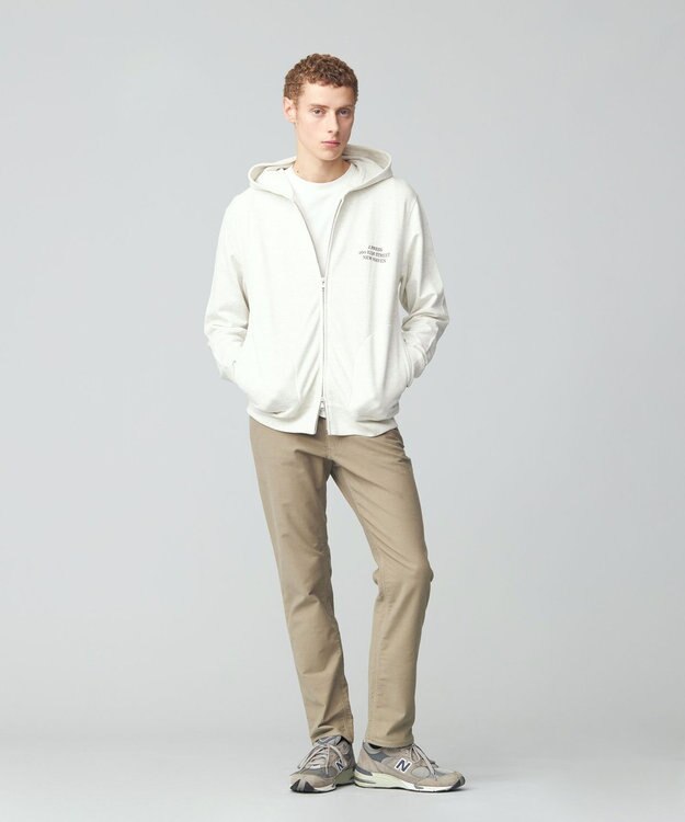 J.PRESS MEN インレージャージー ロゴフルジップパーカー ライトグレー系