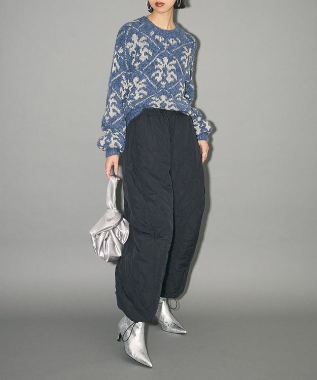 Green Parks キルティングカーブパンツ Black