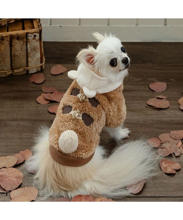 PET PARADISE ペットパラダイス くまちゃん もこもこ パーカー 小型犬 ブラウン