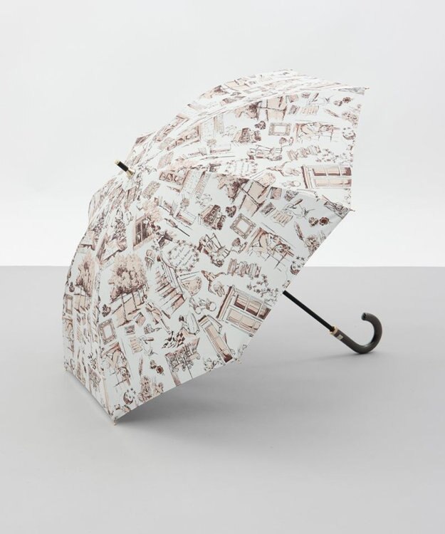 AURORA 【 Beaurance （ビューランス）】サマーシールド プリント夢が棲む場所　晴雨兼用傘（長傘） ペールコーラル