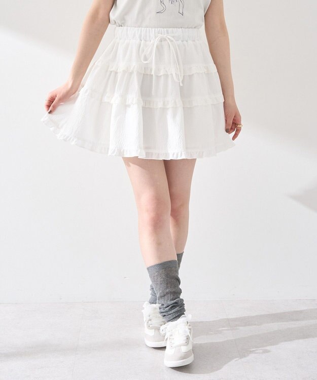 earth music&ecology ティアードミニスカート Off White