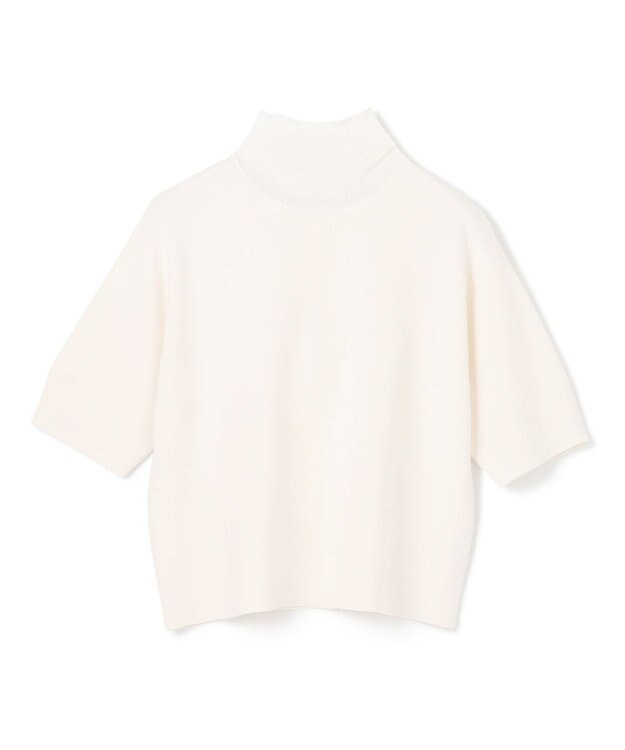 BEIGE， 【洗える】LAURA / 半袖タートルニットトップス Ecru