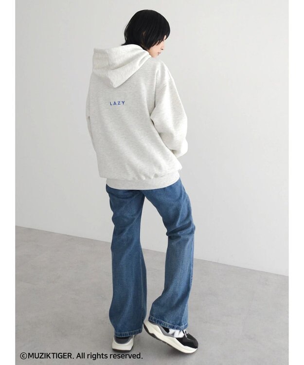 Green Parks ムジークタイガー／裏起毛刺しゅうフーディー Oatmeal