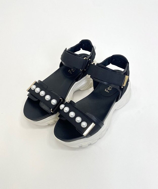 Feroux パールポイントスポーツ サンダル ブラック系
