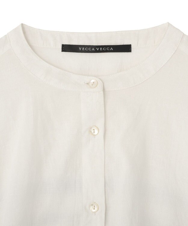 YECCA VECCA バック刺繍バンドカラーシャツ Off White
