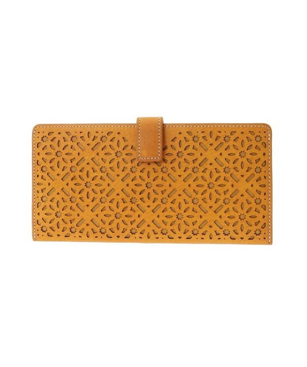 genten ダイヤカットワーク　マチなし長財布 イエロー