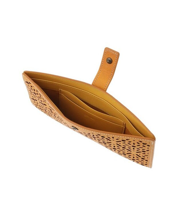 genten ダイヤカットワーク　マチなし長財布 イエロー