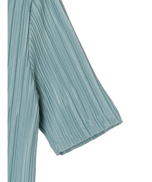 Green Parks プリーツ５分袖プルオーバー Sax