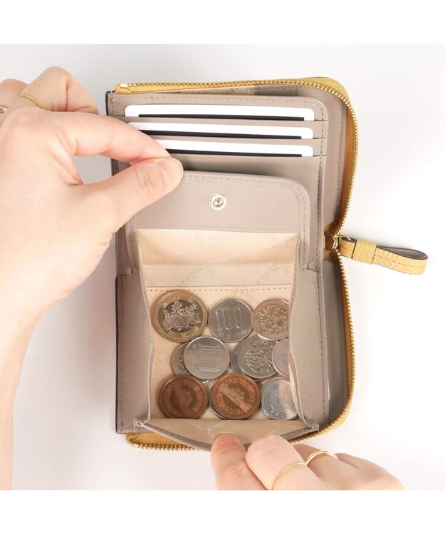 PELLE BORSA L字ファスナーミニ財布 Fine Goods フィーネグッズ 5444 エクルベージュ