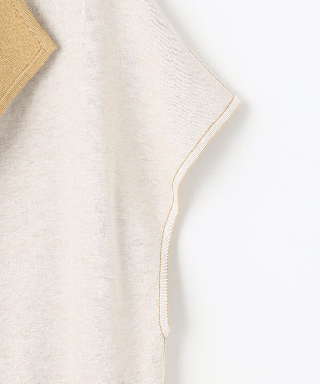 自由区 【洗える】リバーシブルニットジレ キャメル系