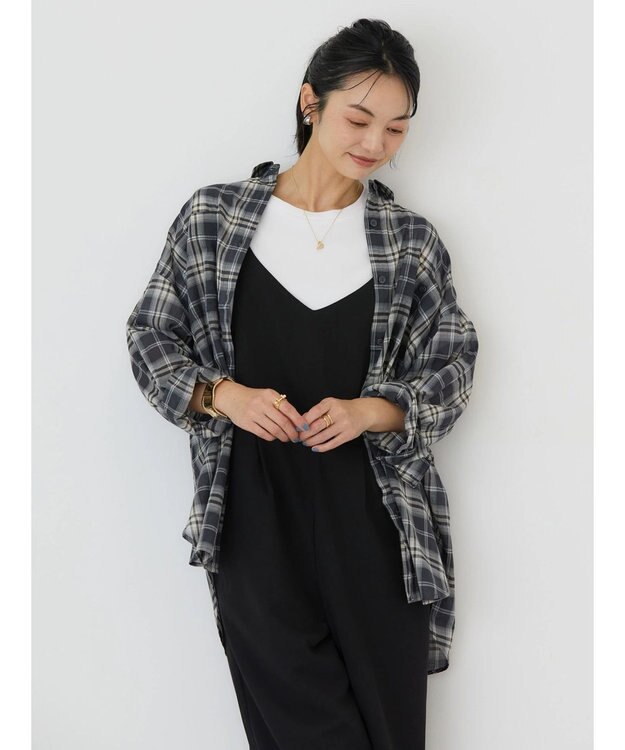 AMERICAN HOLIC 接触冷感Ｗポケットボイルシャツ Check Black