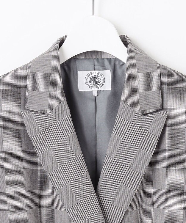 J.PRESS LADIES T/R/Wグレンチェック ダブル ジャケット ライトグレー系3