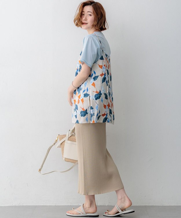 23区 【SLOW/一部店舗限定】ホールガーメント リブニット スカート ベージュ系