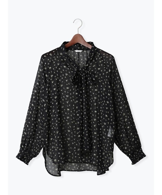 Te chichi パターンアソートシフォンボウタイブラウス《2025Autumn catalog vol.2 item》 ブラック