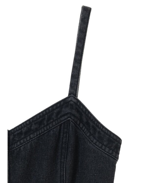 earth music&ecology サイドカットデニムキャミワンピース Black