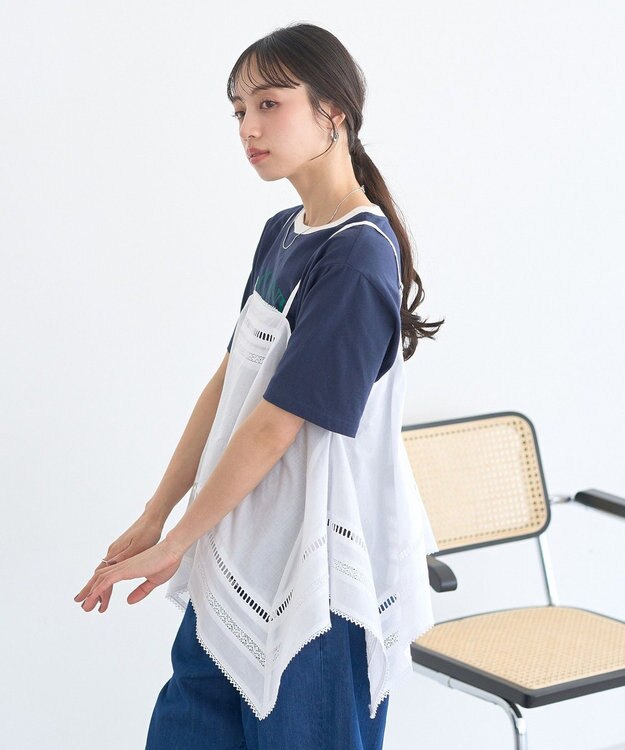 earth music&ecology ハンカチデザインキャミビスチェ Off White