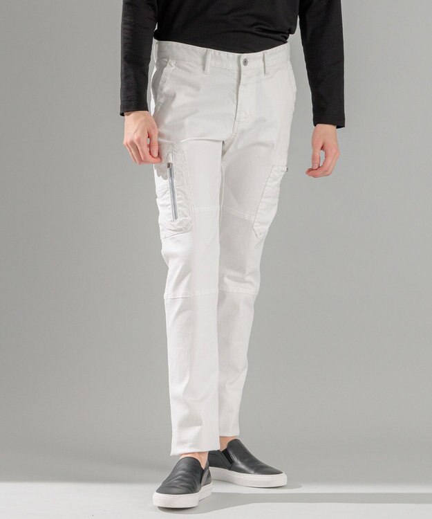 JOSEPH HOMME 新色・新型【抜群のストレッチ性/光沢素材】ハイパワーソフトストレッチ デザインパンツ/ STICK DESIGN ホワイト系